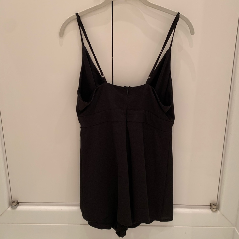Parallel Lines Tie Front Romper In Black - image 4
